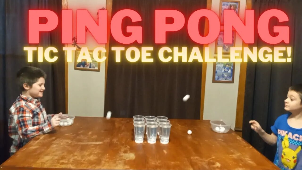 Ping Pong Tic Tac Toe Challenge! | Krazy Kidz Creations