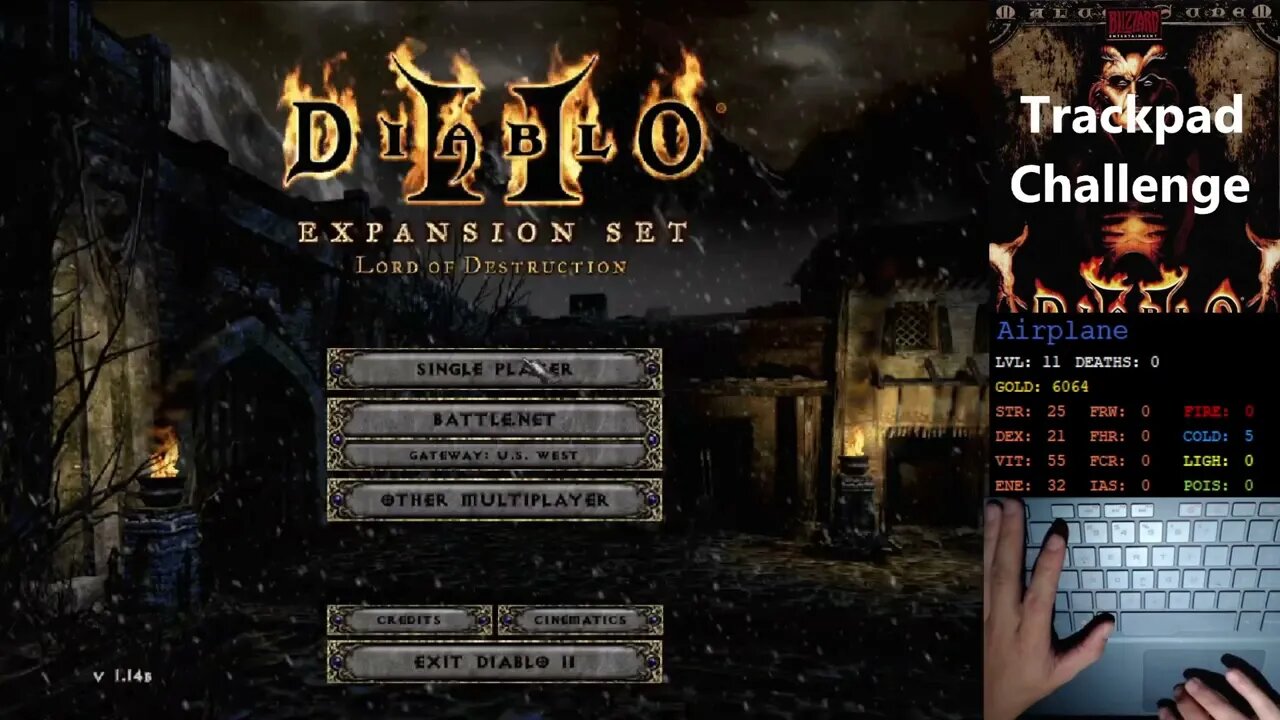 Diablo 2, Trackpad Only, on an Airplane - Flight 2