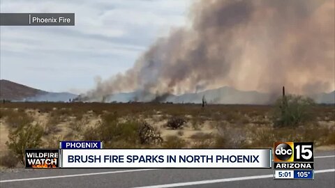 Brush fire sparks in North Phoenix