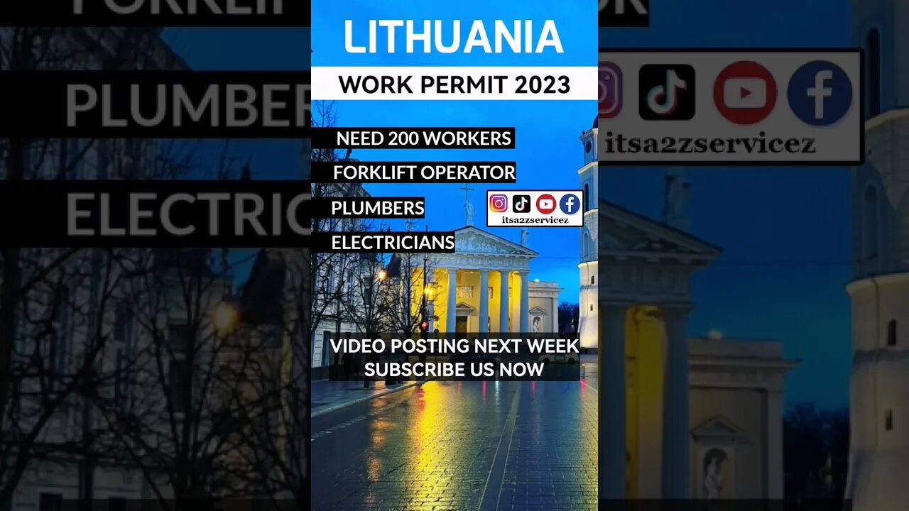 Lithuania work permit 2023 Lithuania work visa 2023 #lithuania #ytshorts #shorts #a2zservicez