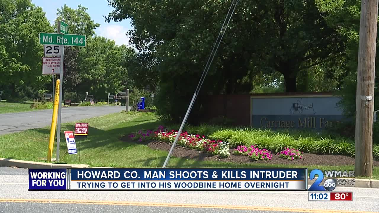 Homeowner shot and killed an intruder trying to enter his Howard County home