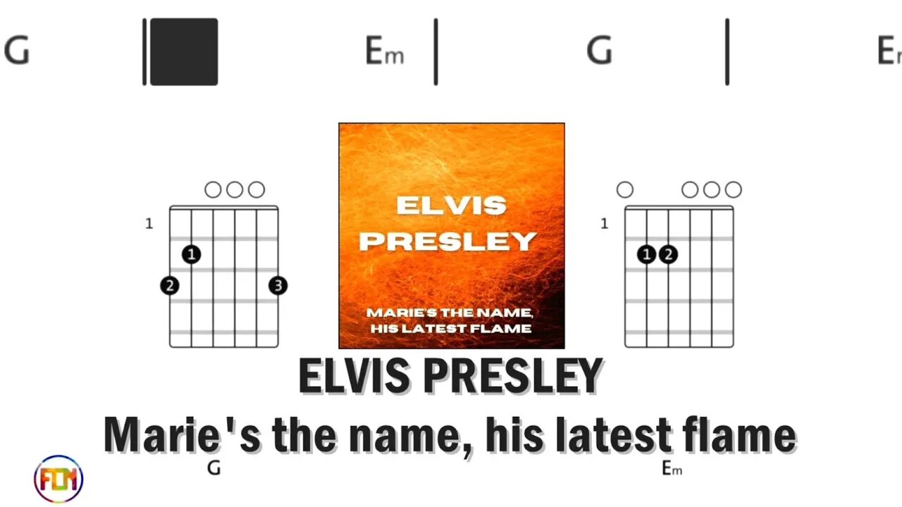 ELVIS PRESLEY Marie's the name, his latest flame - Guitar Chords & Lyrics HD