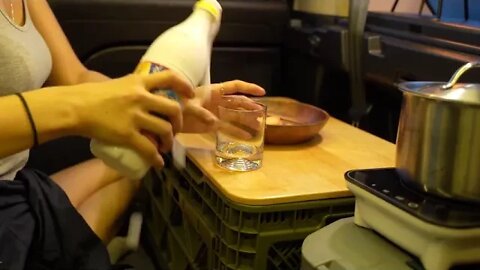 Camping & alone & in & the car on the day of the typhoon