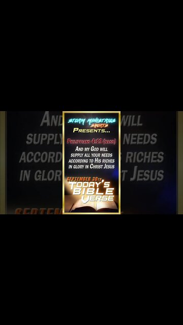9.30.2022 | STORM MINISTRIES | Daily Bible Verse | Philippians 4:19 (NASB) | #shorts