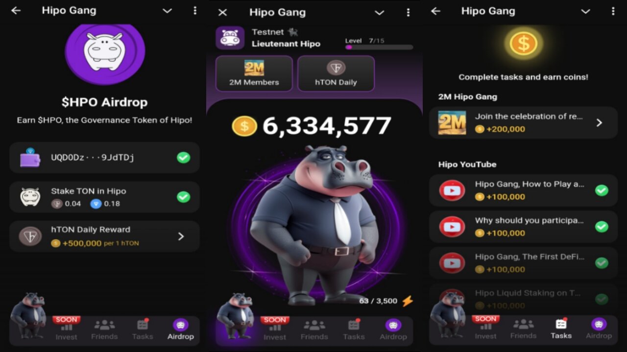 Hipo Gang | Earn $HPO Airdrops with me in the First DeFi Tap-to-Earn Game on TON! | #HipoGangAirdrop