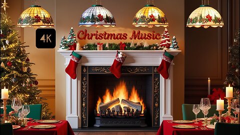 The Best Christmas Songs for Family Dinner |4K| Christmas Fireplace Music