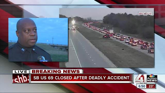 Vehicle hits, kills woman walking along 69 Highway in Overland Park