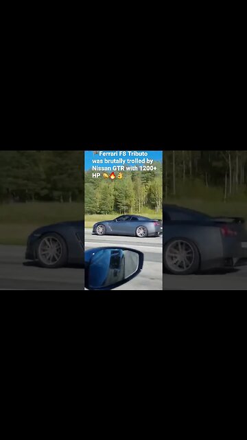 🏁Ferrari F8 Tributo was brutally trolled by Nissan GTR with 1200+ HP 👏🔥👌 #brutal #gtr #nissan #r35