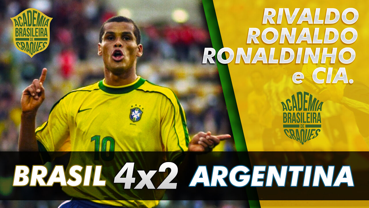 Brasil 4x2 Argentina - 1999 - O SHOW DE RIVALDO, RONALDO E RONALDINHO