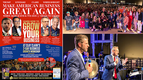 Robert Kiyosaki & Eric Trump | Join Eric Trump & Robert Kiyosaki At Clay Clark's March 6-7 Business Growth Conference In Tulsa, OK + Learn Marketing, Sales, Workflow Design, Finance, SEO & More (318 Tix Remain)