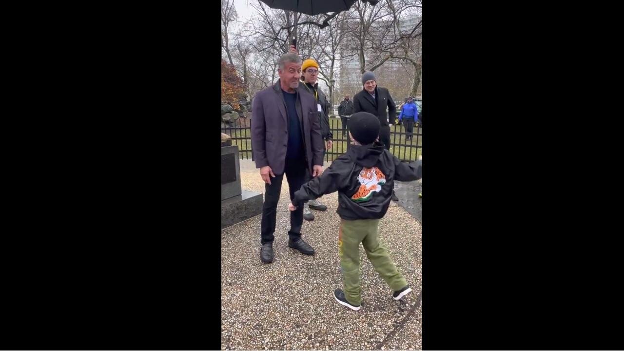 (NEED A SMILE?) Kid Meets his HERO 💪 Sylvester Stallone, Recites his most famous ROCKY speech of all time.