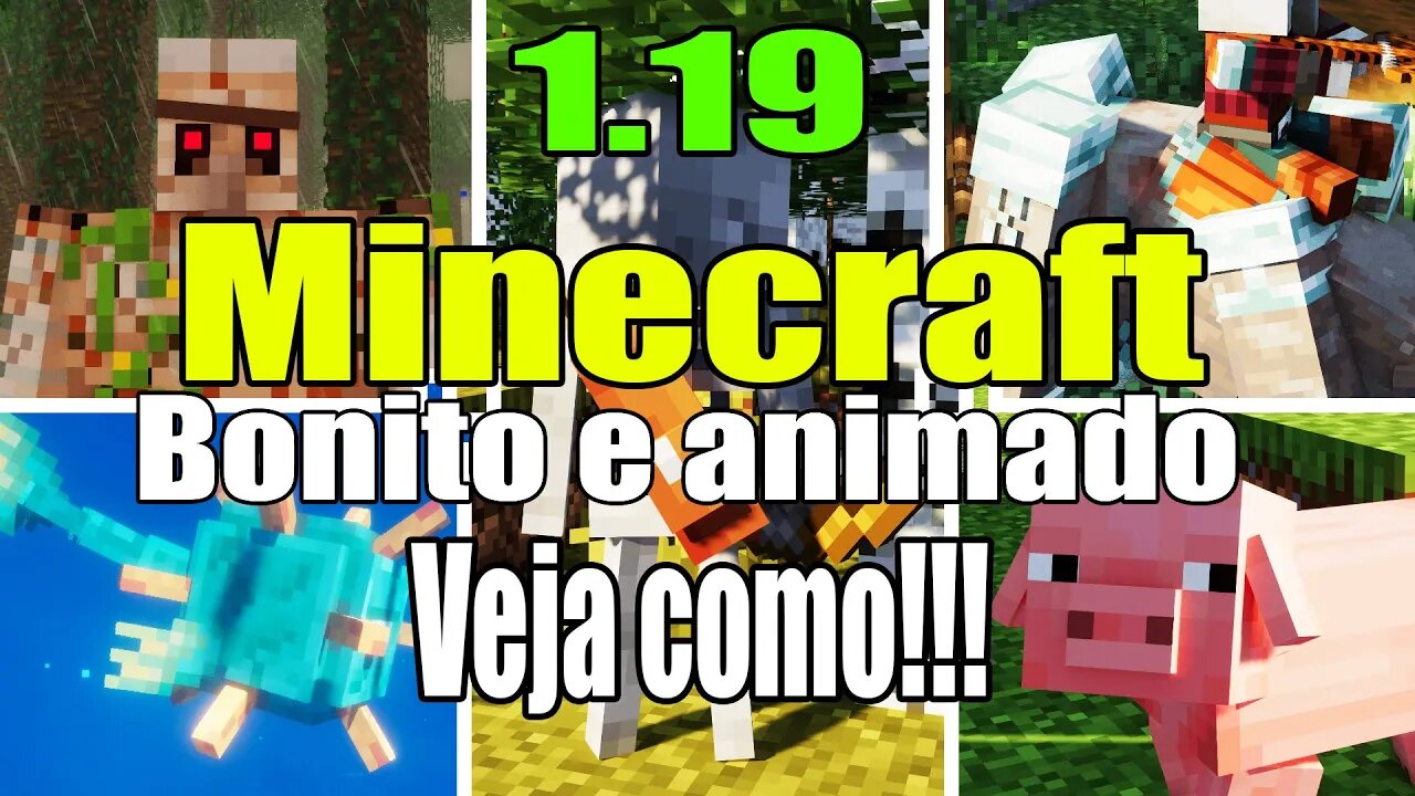 Como Deixar o minecraft 1.19 com animação e gráficos realista sem mod Fresh Animations e Bare Bones