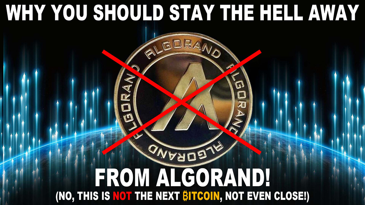 Why you should stay the hell away from Algorand! It IS NOT the next ₿itcoin! 💩🟡