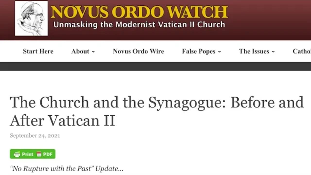 The Church and the Synagogue: Before and After Vatican II