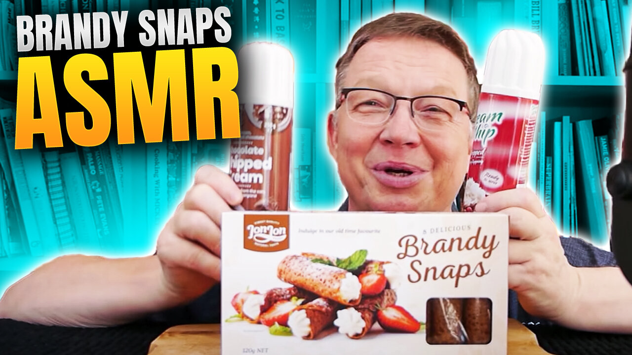 Eating Show ASMR Sweet Food, and ASMR Brandy Snaps With Whippy Cream on Top!