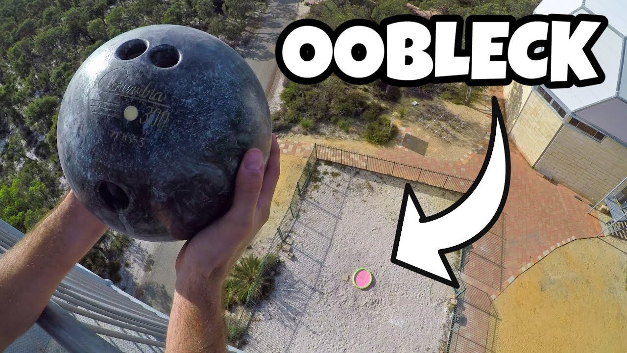 BOWLING BALL Vs. OOBLECK from 45m!