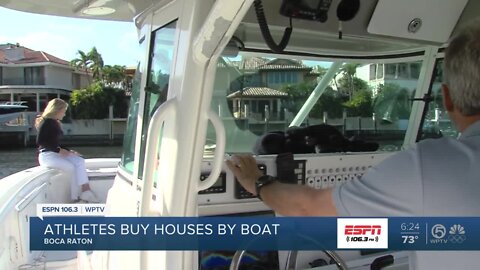 Agents selling athletes homes via boat tours