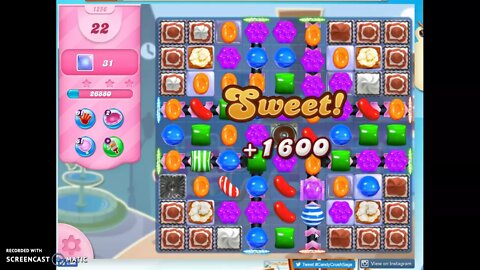 Candy Crush Level 1256 Audio Talkthrough, 3 Stars 0 Boosters