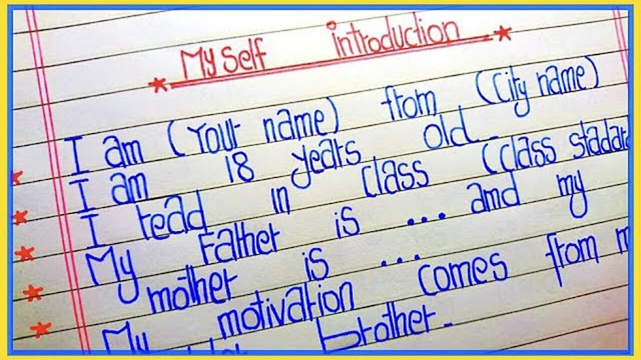 How can I introduce myself in English? || English Writing || Self Introduction In English