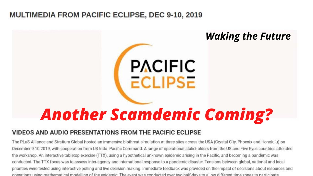 Pacific Eclipse, Canadian Tyranny And Mass Sterilization! Just Some Of The Insanity 12-08-2021