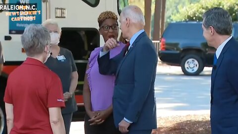 Biden's awkward photo op at a community center in Raleigh, NC.