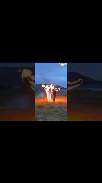 DON'T TRY THIS AT HOME: These newly married #stunt performers are lit. #news #wedding #shorts