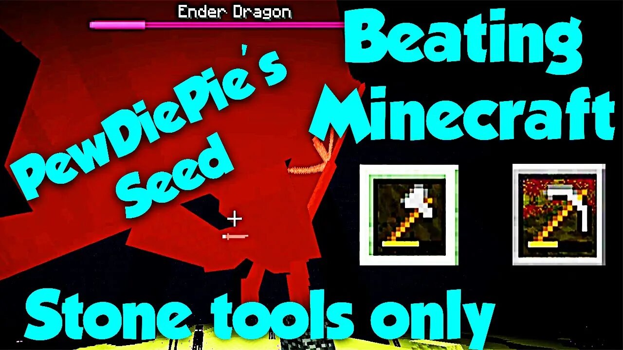 Beating Minecraft With Stone Tools Only On PewDiePie's Seed