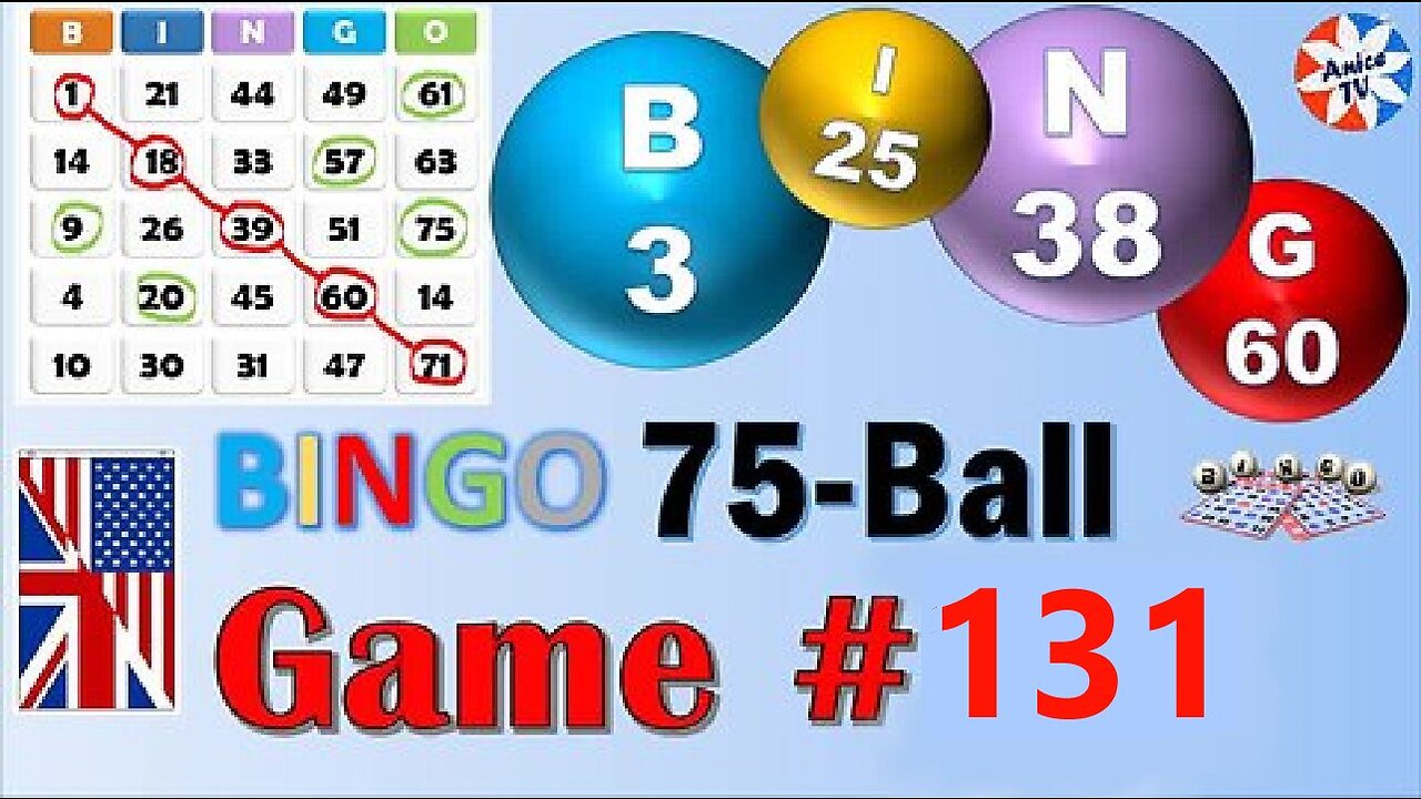 75 Ball - BINGO Caller - Game#131 - English American