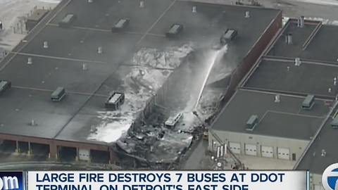 Large fire destroys 7 DDOT buses
