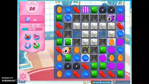 Candy Crush Level 667 Audio Talkthrough, 3 Stars 0 Boosters