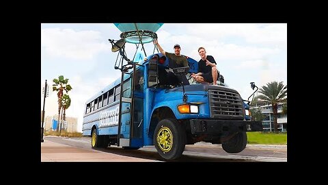 Surprising TFue With A Fortnite Battle Bus In Real Life