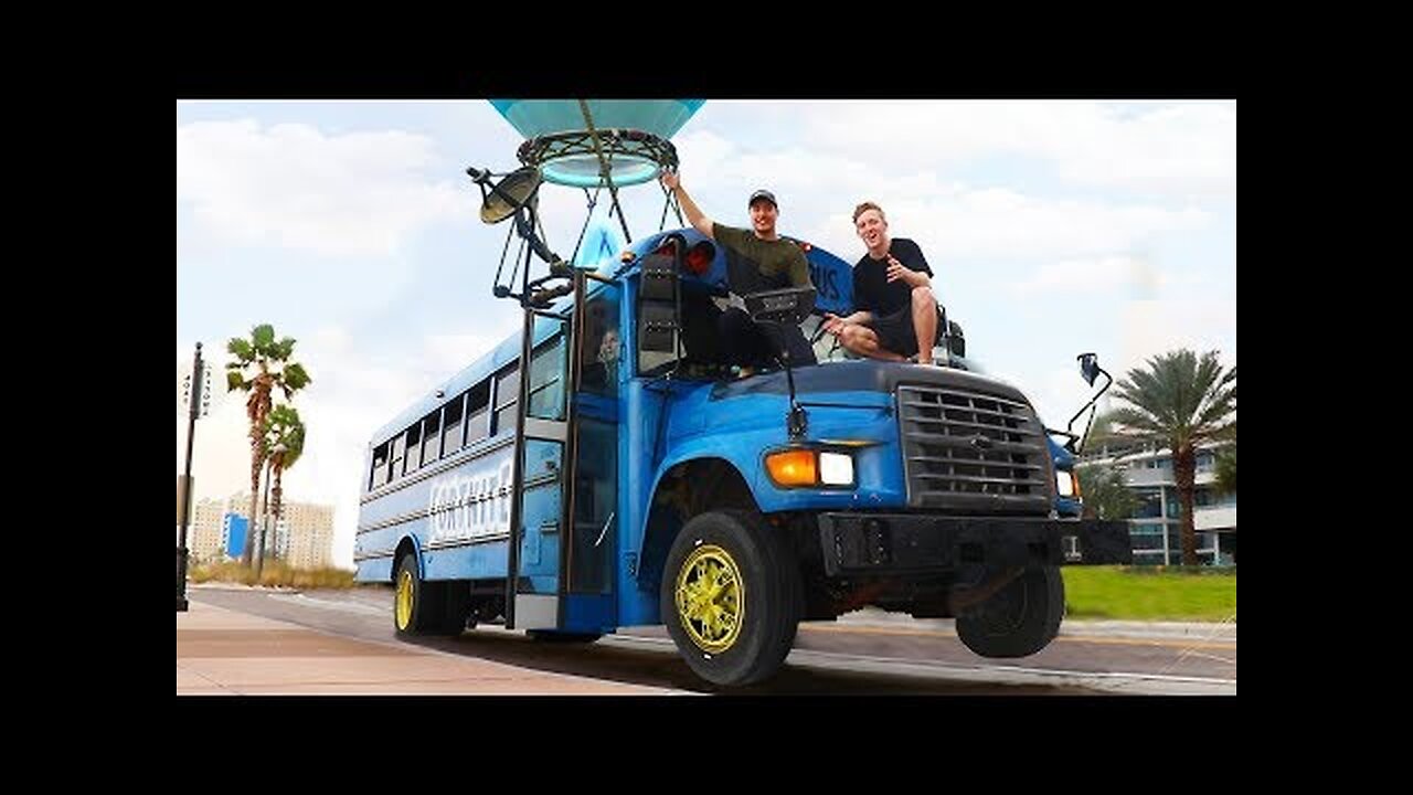 Surprising TFue With A Fortnite Battle Bus In Real Life