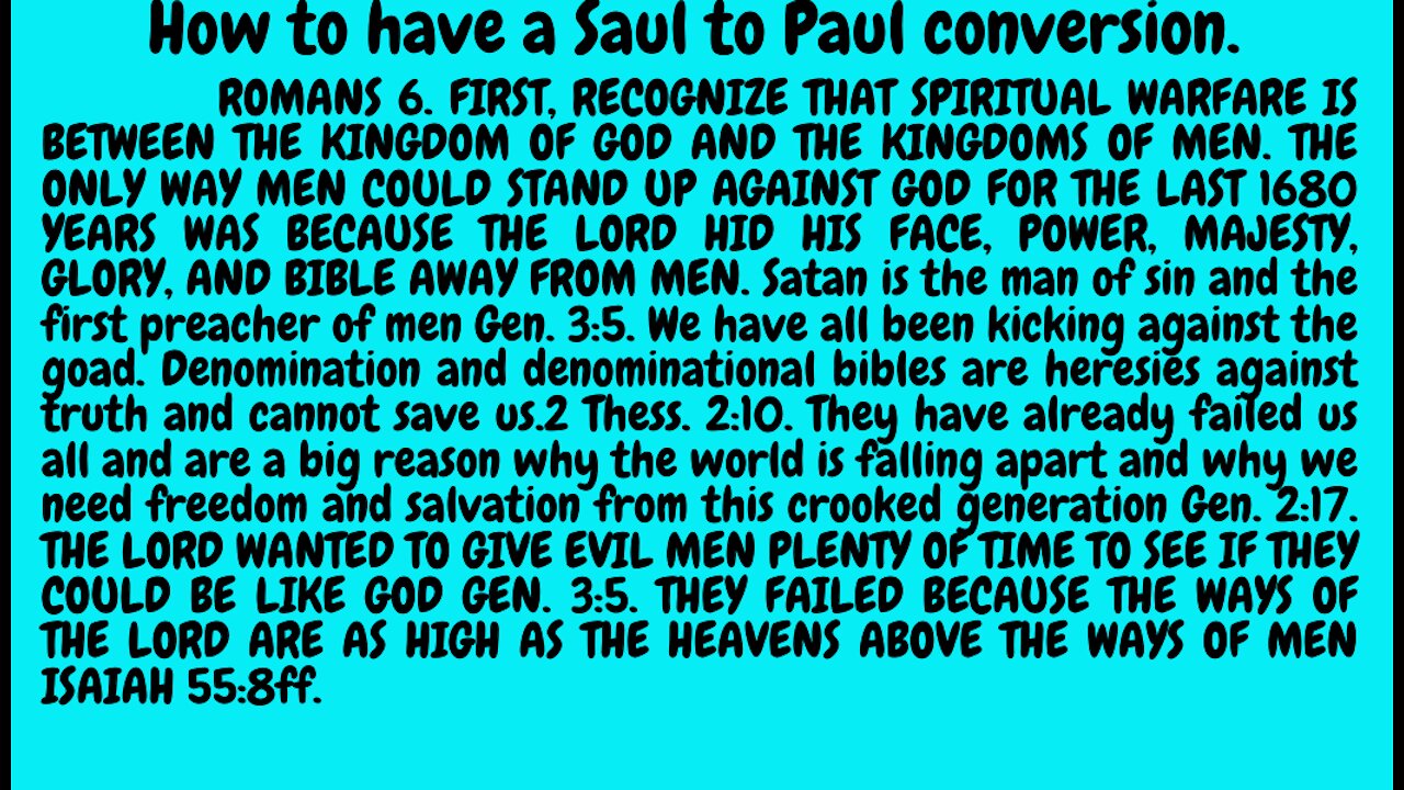 Rom. 6-8. INSTRUCTIONS FOR NEW CHRISTIANS AFTER COMING OUT OF DENOMINATIONALISM!