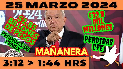 💩🐣👶 AMLITO | Mañanera *Lunes 25 de marzo 2024* | El gansito veloz 3:12 a 1:44.