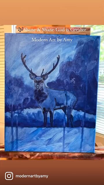 Painting A Majestic Elk God Created, Acrylic Art, How to Paint Progress Photos, Elk Deer Art