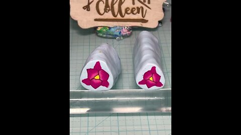 Pink Fuchsia clay cane @Artwork By Colleen