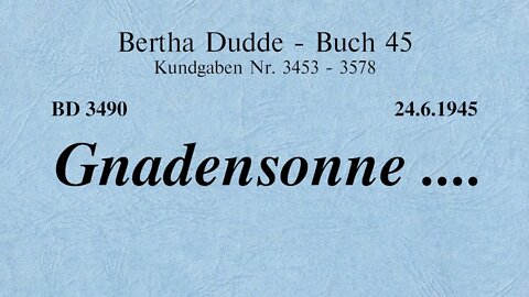 BD 3490 - GNADENSONNE ....