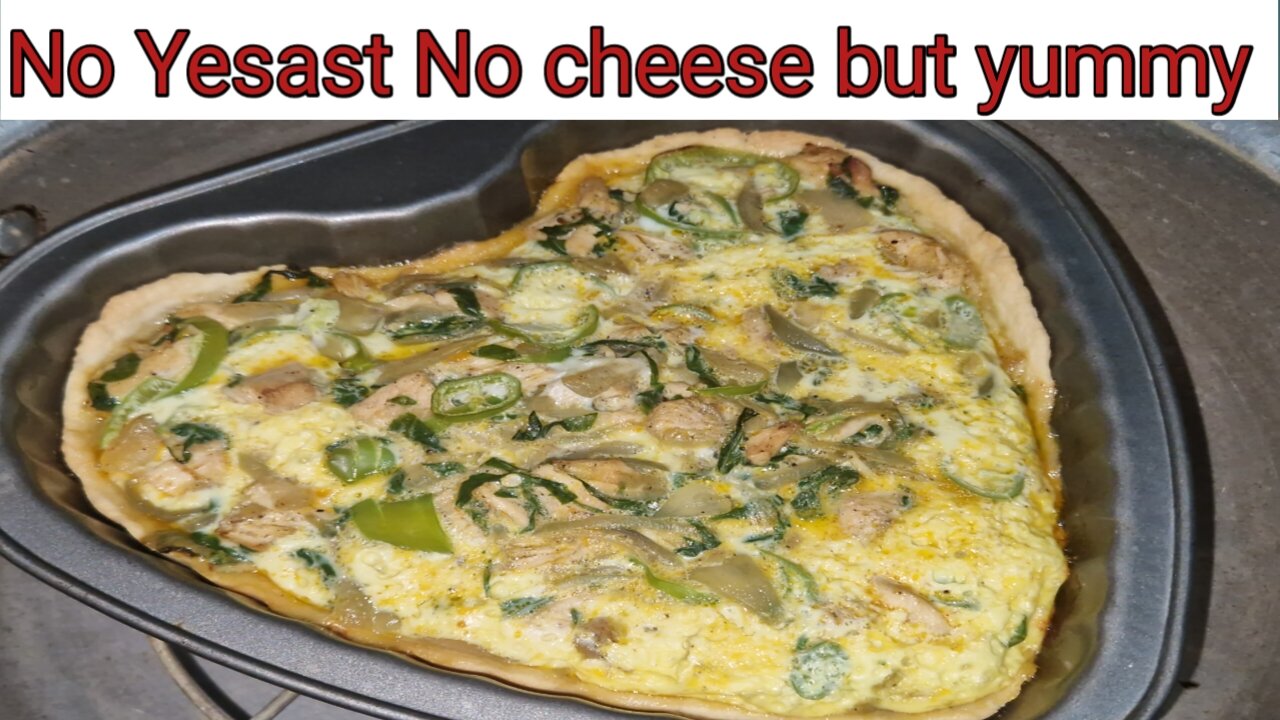 No Yesast No cheese but yummy pizza 😋