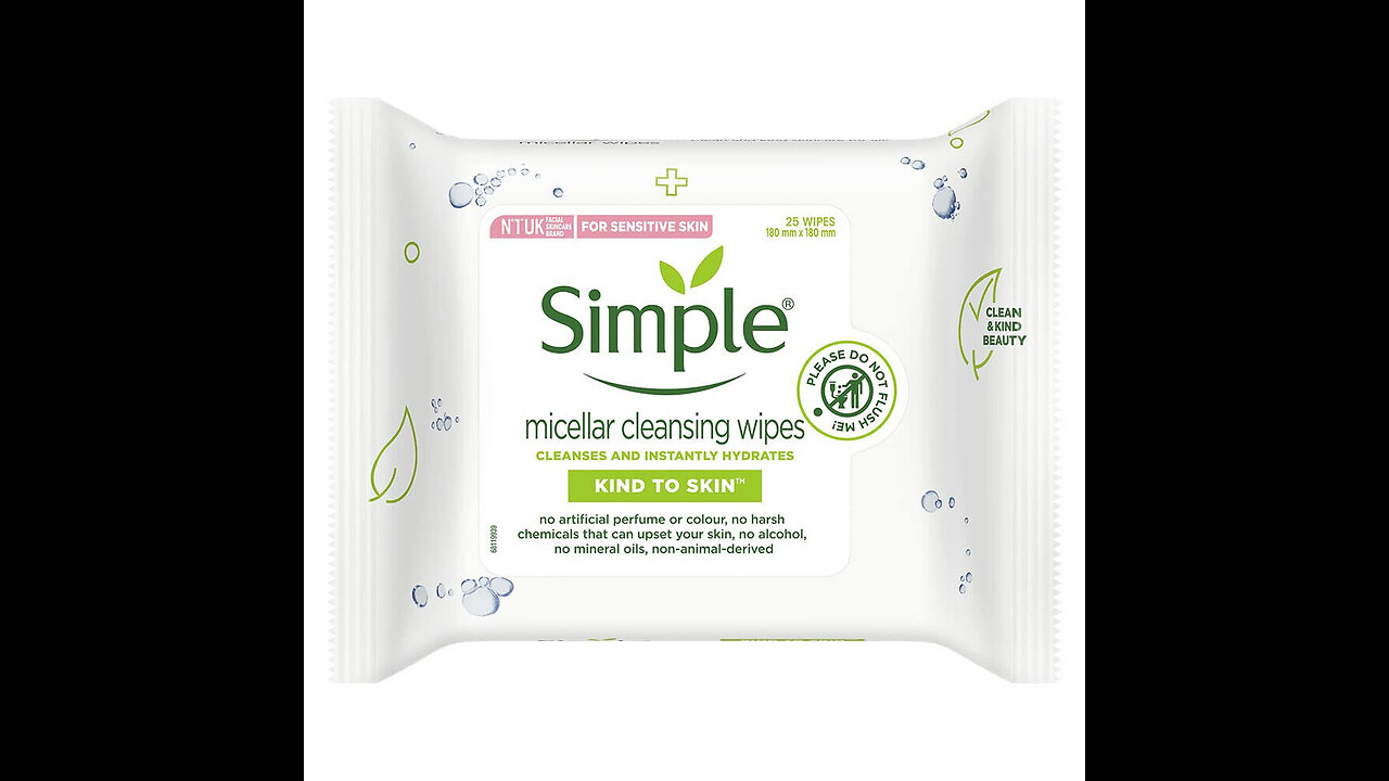 Simple Micellar Makeup Remover Wipes 25 Count (6 Pack)