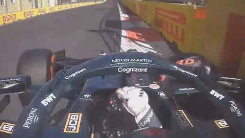 Lance Stroll Onboard Crash and Retirement Q1 Qualify Baku Aston Martin AMR21 | Azerbaijan GP 2021