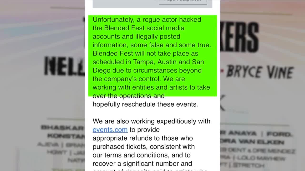 Blended Music Festival will not take place in Tampa