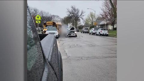 Reckless driver plows into school bus, lawmaker responds