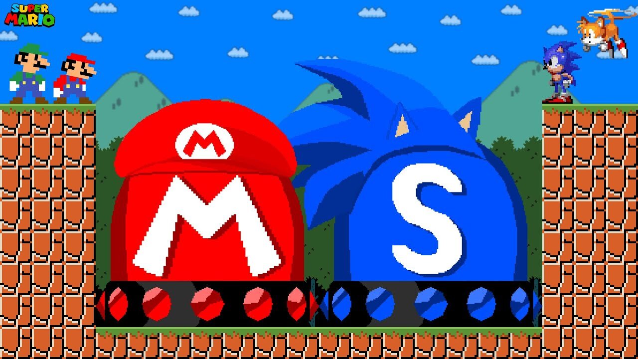 Can Mario vs Ultimate MARIO - SONIC Switch in New Super Mario Bros Wii? | Game Animation