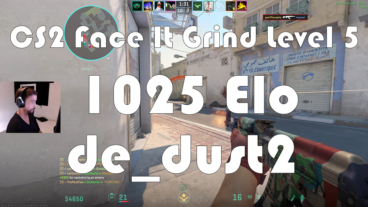 CS2 Face-It Grind - Face-It Level 4 - 1025 Elo - de_dust2