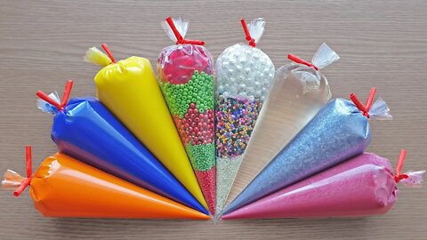 Making Crunchy Slime with Piping Bags #150