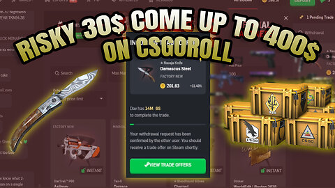 RISKY ROULETTE 30$ to 400$ ON CSGOROLL! (+CASEBATTLES)