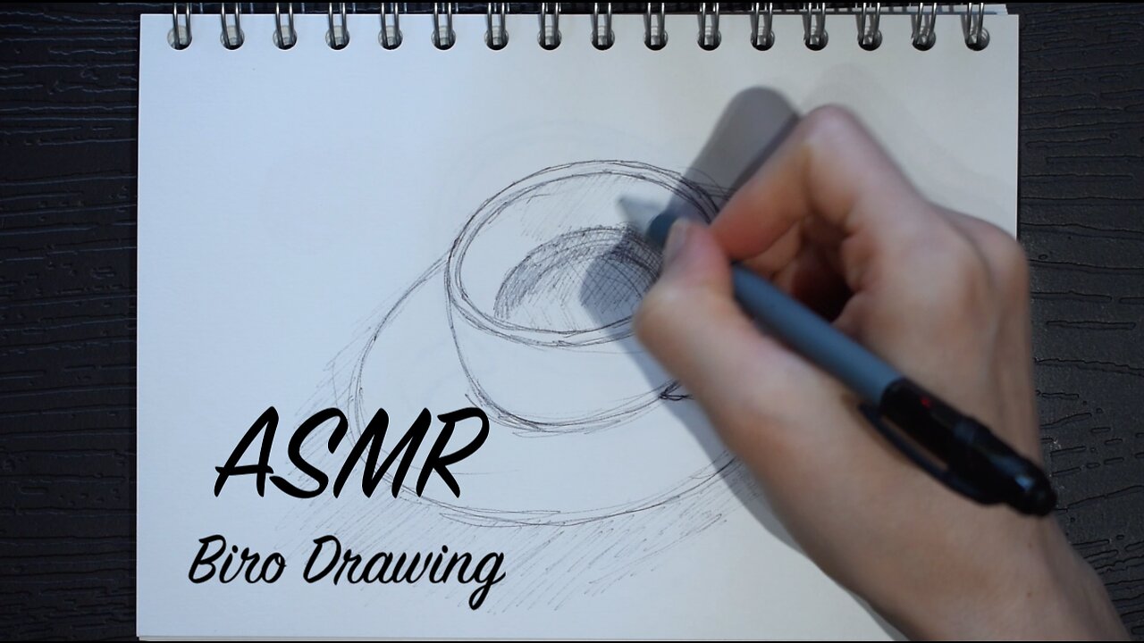 ASMR Quietly Sketching Next to You (No Talking) | Biro Drawing Tea Cup