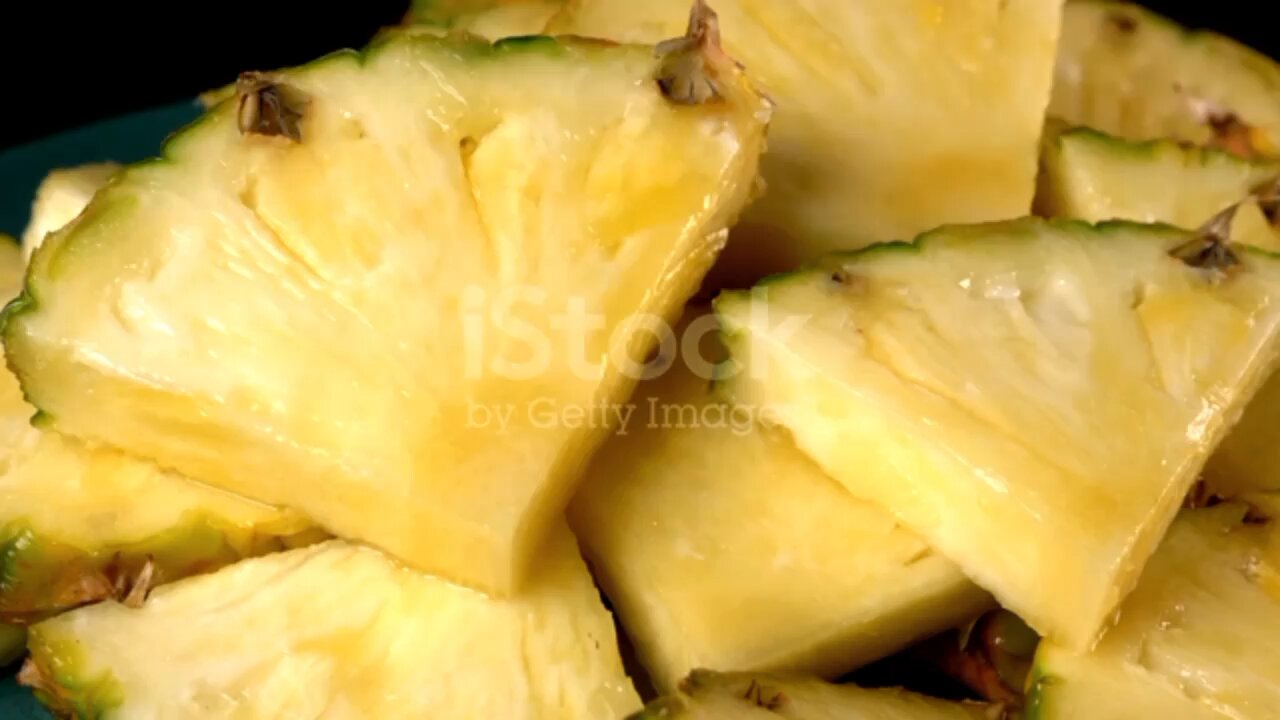 Sliced Pineapple. Ananas fruit