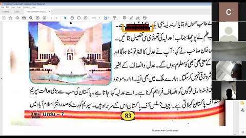 Class 7th Urdu A Zoom Online Class 30 Nov 2020