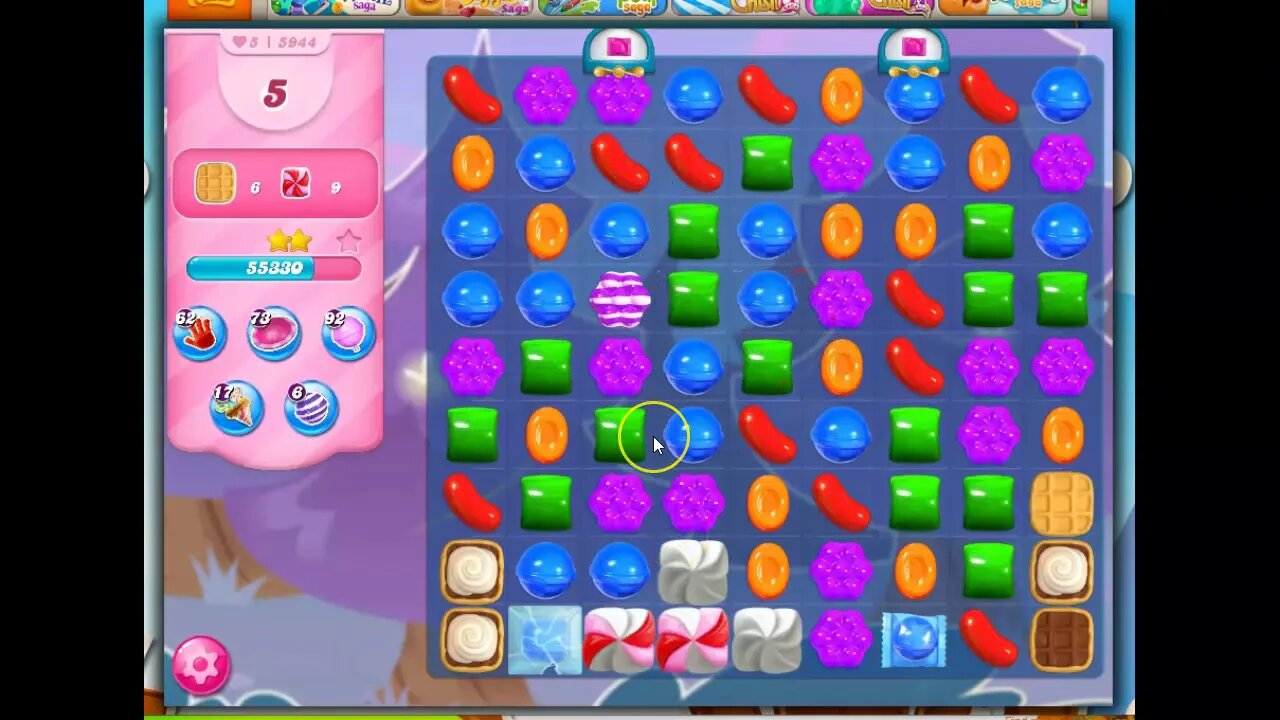 Candy Crush Level 5944 Talkthrough, 28 Moves 0 Boosters